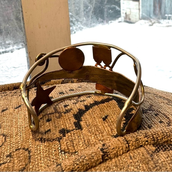 Mixed metal cuff bracelet. - Picture 10 of 14